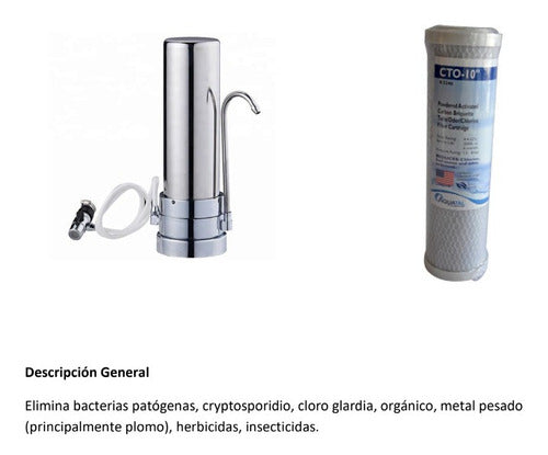 Filtro Purificador De Agua Sobre Mesada Acero Inox 1