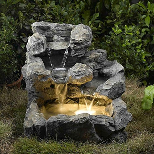 Jeco Rock Creek Outdoor Indoor Cascade Fountain With Lighting 1