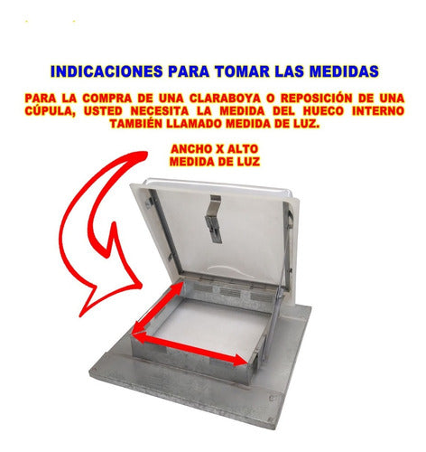 Tecnocril Repuesto Cupula Claraboya 100 X 100 O De 100x100 3,2 Mm 3