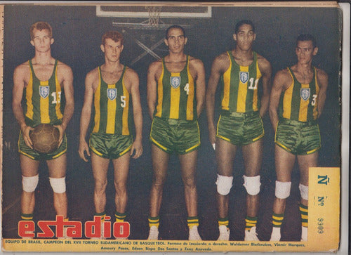 1953 Chile Deportes Revista Estadio Brasil Campeon Basquet 0