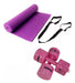 KRV Yoga Mat + 2 PVC Weights Pilates Fitness Rollable 0