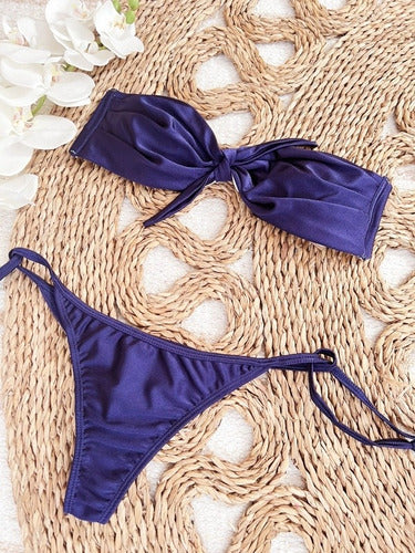 Las Barchelas Strapless Top Bow Bikini Set Colaless 6