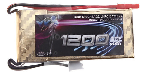 Yks Lipo 7.4v 1200mah 20 C Max 30 C 2s Jst Enchufe De La Bat 0