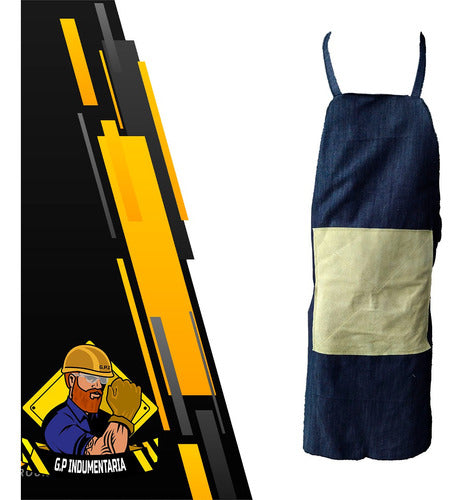 GPI Denim Apron with Leather Reinforcement 0