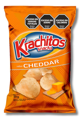 Krachitos Cheddar Flavor Potato Chips Pack of 6 X 55 Grs 0