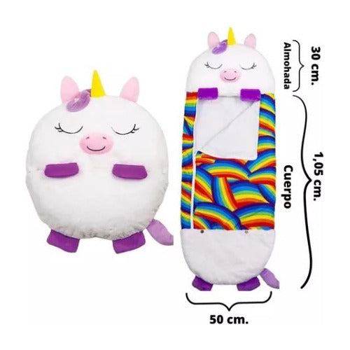 Generic Unicorn Sleeping Bag 3 In 1 Plush 135x50 Cm (Size S) 1