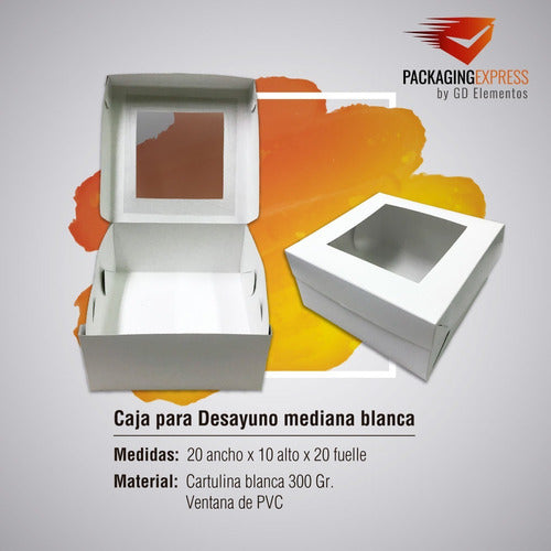 Cajas Para Desayunos Mediana Cookies Con Visor Pack X 10 2