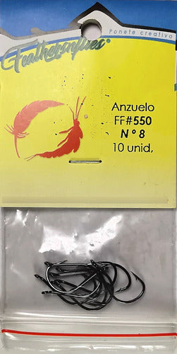 Anzuelo Ff550 #8. Carpas, Ninfas, Wets, Secas, Parachute. 1