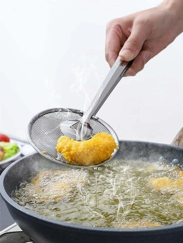 Stainless Steel Kitchen Tongs Strainer for Frying 4