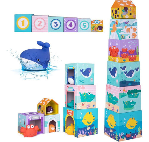 Ocean Sorting & Stacking Toys For Toddlers 1-3 Educational N 0