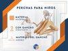 Pack 50 Perchas Niños Infantiles Madera Lustrada Barnizadas 1