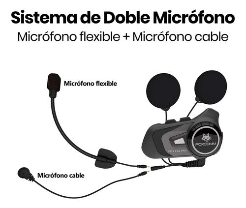 Intercomunicador Bluetooth Fox Fs2 Pro P/ Moto 6