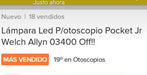 Lámpara Para Otoscopio Pocket Jr Weilch Allyn 03400 Led!!! 1