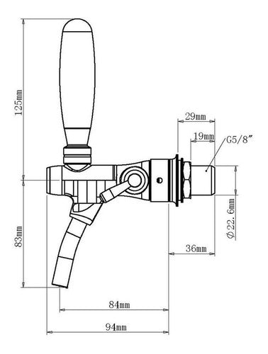 Canilla Doble Accion Cerveza Talos + Conector G Talos 3