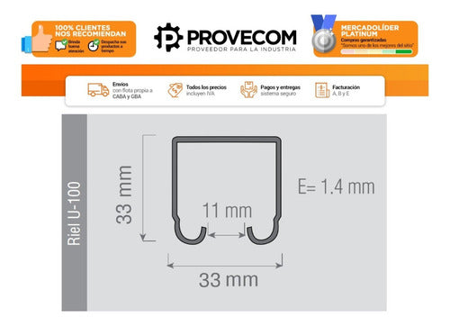 Kit Herrajes Puerta Corrediza | Ducasse D-100 X 2mts 4