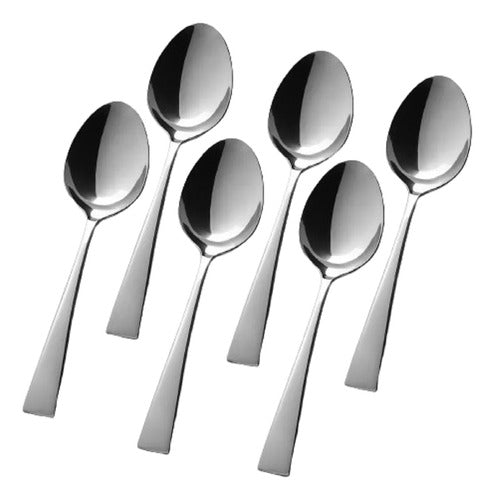 Set of 6 Vecchio Stainless Steel Table Spoons by Volf - 21cm 0