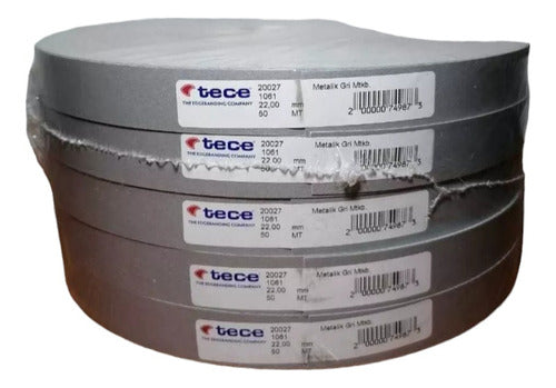 Tece Melamine Edge Banding Grey Aluminum 22 Mm X 50 Mts With Adhesive 0