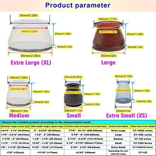 Aneaseit Regatones Para Silla Redondo Xsmall Transparentes X 16u 4