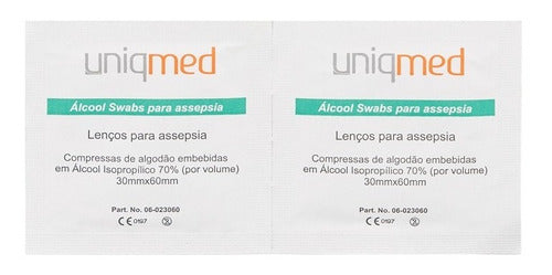 Alcool Swab 70% Saches Lenços Umedecidos 200 Unid - Uniqmed 1