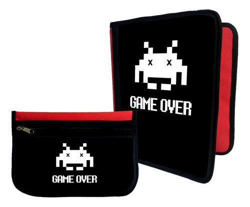 Marrotex Combo Carpeta + Cartuchera Game Over Atari #473 0