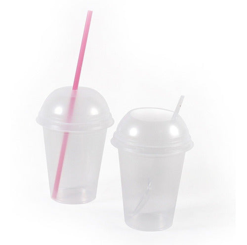 Plastivas Toledo Plastic Cup with Spoon Lid - 50 Units 1