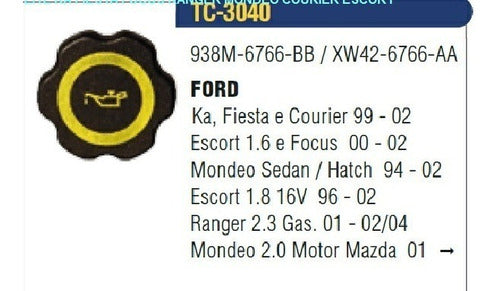 Tapa Aceite Ford Fiesta Mondeo Ranger Escort Focus Ka Courie 0