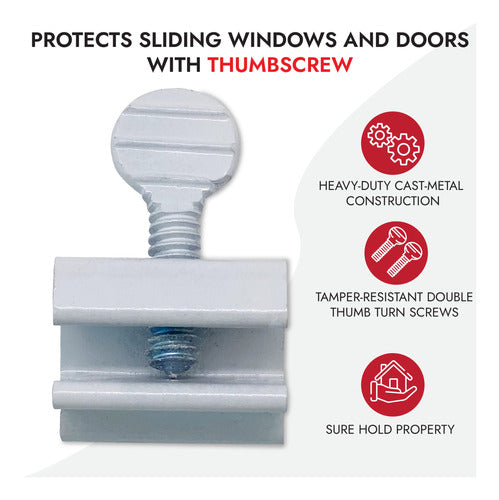 Nu-Set Lock Sliding Window Lock 6 Pack Thumb Screw for Window Security 3