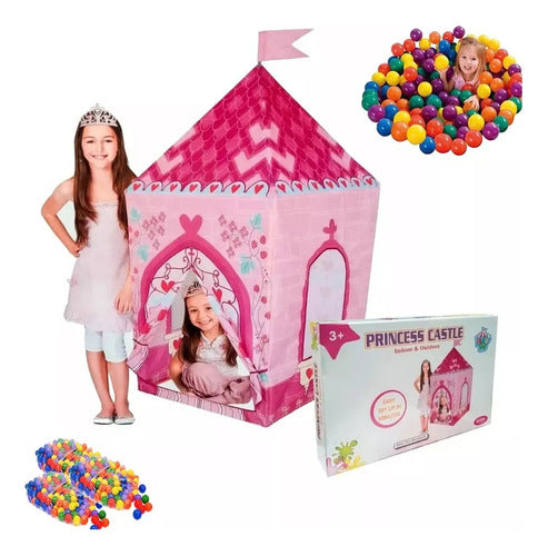 Princess Castle Tent for Girls + 100 Ball Pit Balls 0