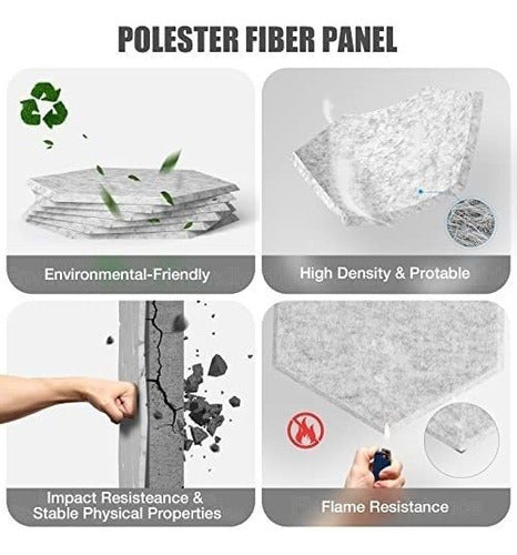 6 Paneles Acusticos Autoadhesivos De Alta Densidad - Gris 3