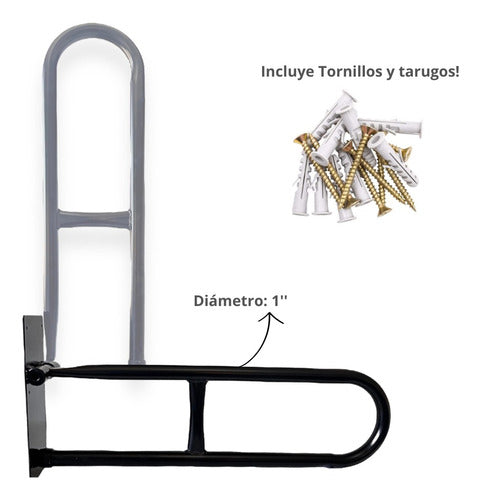 Folding Safety Grab Bar Kit: Fixed Handrails 90cm + 60cm 2