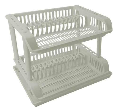 Detachable 2-Tier Plastic Drainer with Tray 10