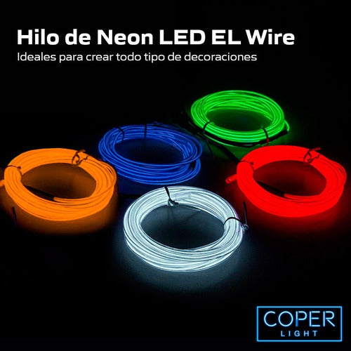 1 Meter Neon LED El Wire Light Cable Tuning Pilas 3V 30