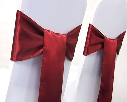 Set of 50 Chair Bows + 12 Table Runners Satin Fabric Ribbons Event Offer 3