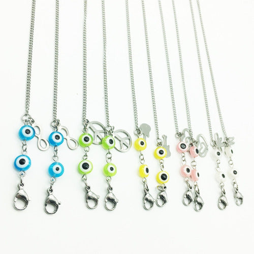 Set of 5 Surgical Steel Mask Holders with Charms Wholesale 2
