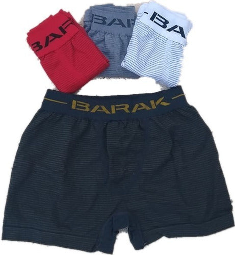 Barak Pack of 4 Men's Seamless Striped Boxer Shorts - Cotton 3