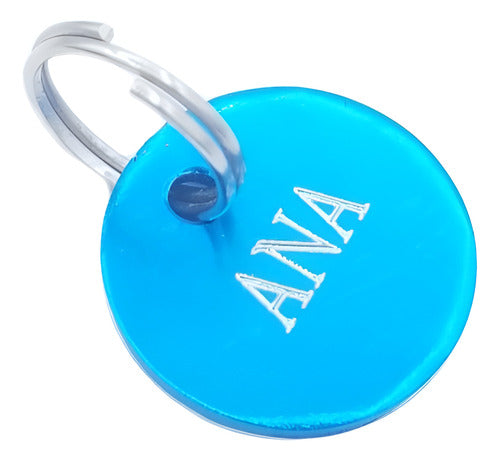 Medallas para Perros Turquoise Anodized Aluminum Round Tag 26mm Diameter 0