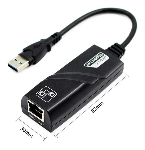 Adaptador Red Usb 3.0 A Ethernet Lan Rj45 Gigabit 1000 Mbps 2