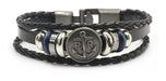 Men's Bracelet - Genuine Leather Bracelet - Anchor Pendant 0