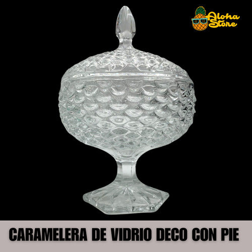 Crystal Carved Glass Candy Bowl with Legs 10