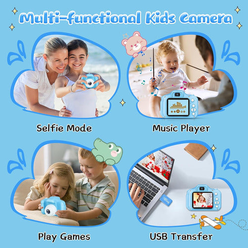 GPOSY Digital Camera for Kids, HD 1080P Video Recording, 32GB Blue 6