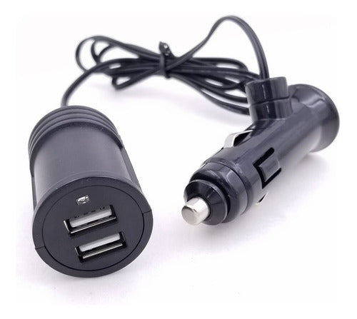 Cable Cargador Usb Para Celular 2 Usb 3.4a 12v 24v 1 Metro 0