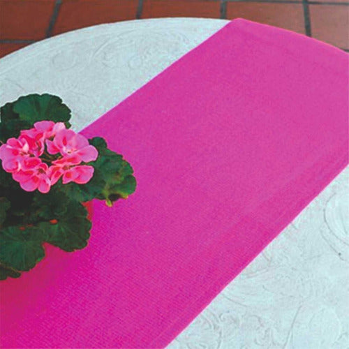 Decorative Plain Chenille Table Runner 0.40x2.00 Fuchsia - Camino Mesa Decorativo Liso Chenille 0,40X2,00 Color Fuxia