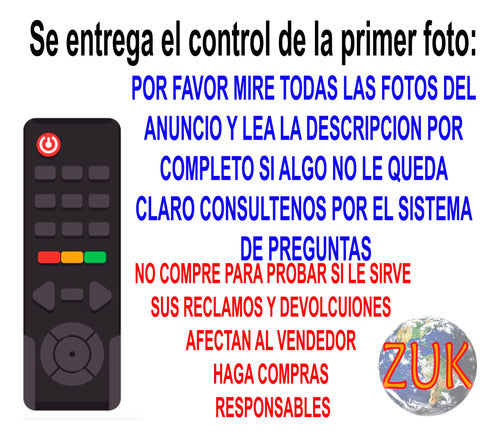 Remote Control TV 421 for Sanyo Noblex Philco Jxmts Jxmtv Zuk 1