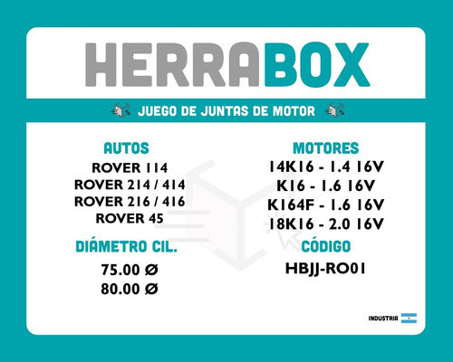 Herrabox Juego De Juntas Rover 214 216 / 414 416 C/ Jta De Tapa 1