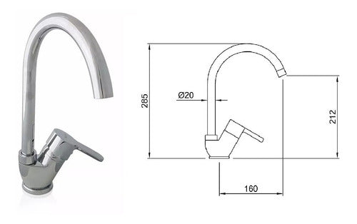 Johnson Bacha Doble Combo CC28/18 with Peirano Betis Faucet 1