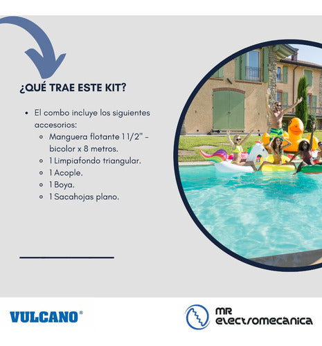 Vulcano Pool Cleaning Kit: Vacuum + Hose + Float + Connector 1