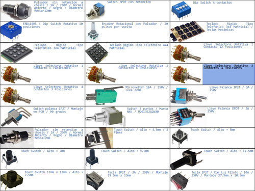 Rotary Selector Key 3 Contacts 4 Positions 1