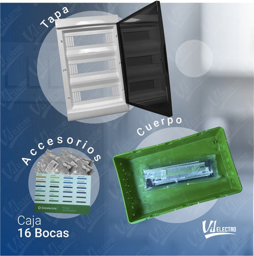 Caja Tablero Para Termicas Din 36 Bocas Modulos Embutir Pvc 1