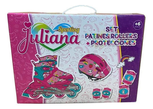 Juliana Set Patines Rollers + Kit De Proteccion Diseño 018 0