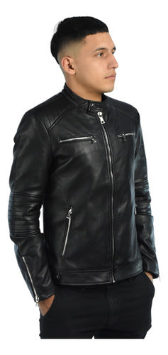 YD Eco Leather Short Jacket for Men Motorcycle Rider 59391 0